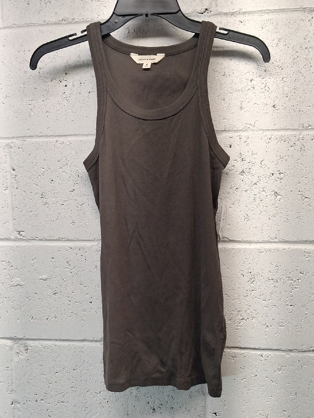 NWT Womens Lucky Brand Brownish Gray Scoop Neck Tank Top